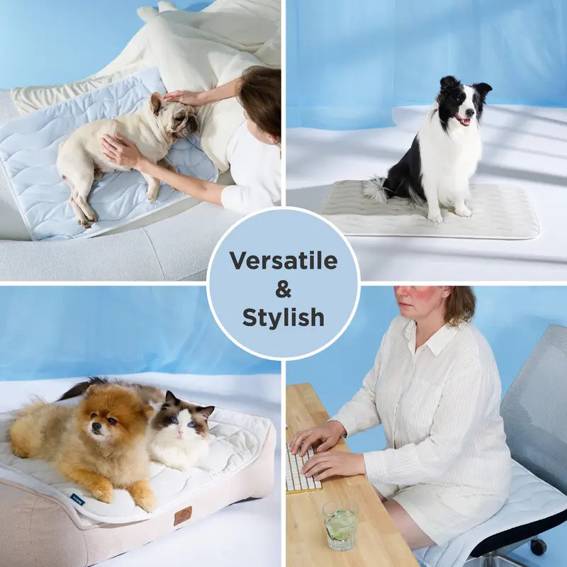 🧊 Washable Pet Cooling Mat – Q-Max >0.4 Ice Silk Dog Bed