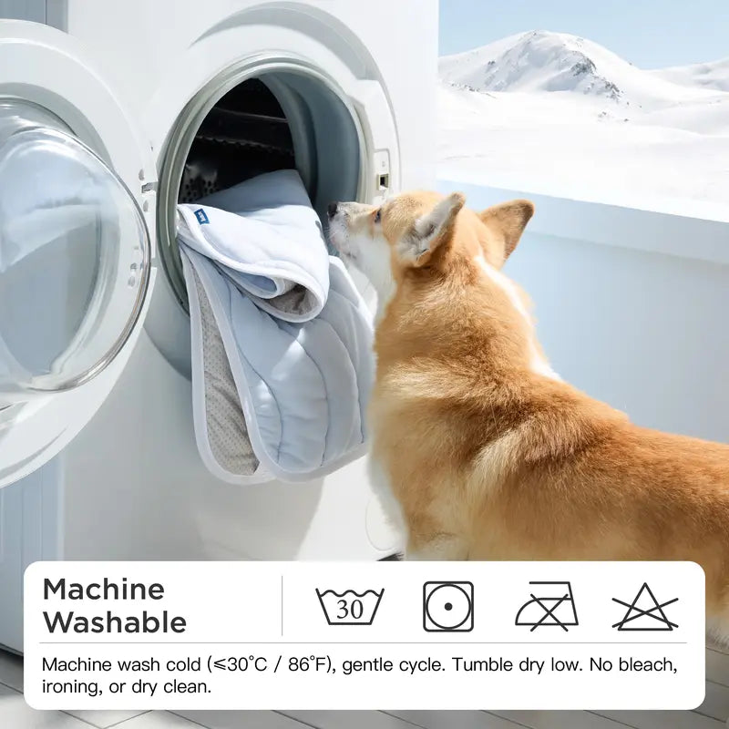 🧊 Washable Pet Cooling Mat – Q-Max >0.4 Ice Silk Dog Bed